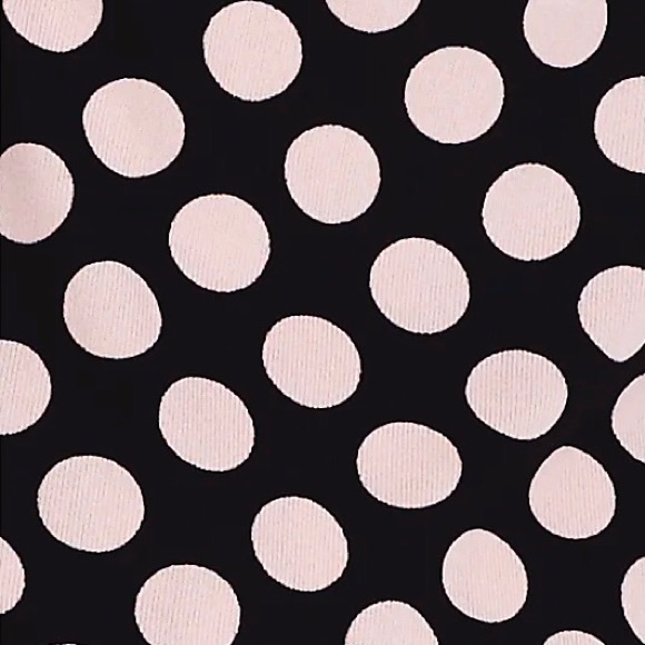 KATE SPADE Pajama Set Polka Dot Print Notch Collar Long Sleeve PJs pink Black - Picture 9 of 10